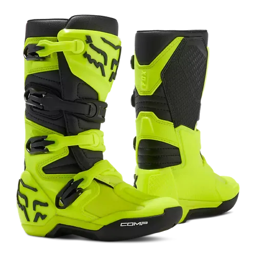 Fox Racing Youth Comp Boots (Fluorescent Yellow)