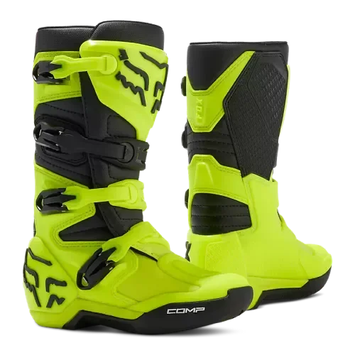 Fox Racing Youth Comp Boots (Fluorescent Yellow)