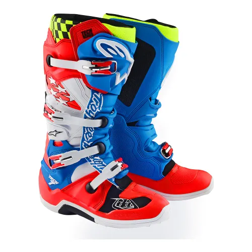 TLD ALPINESTARS TECH 7 MX BOOT (SOLID ROCKET RED/WHITE/BLUE)