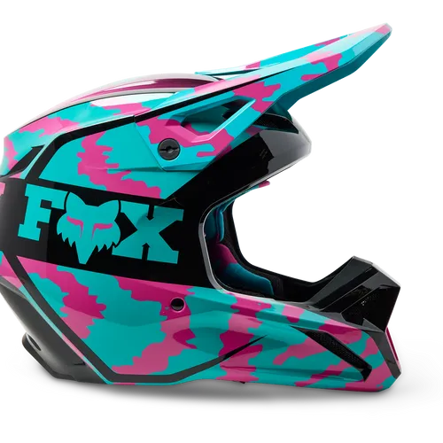 FOX RACING YOUTH V1 NUKLR HELMET DOT/ECE [TEAL]