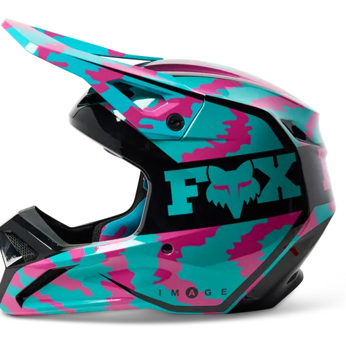 FOX RACING YOUTH V1 NUKLR HELMET DOT/ECE [TEAL]
