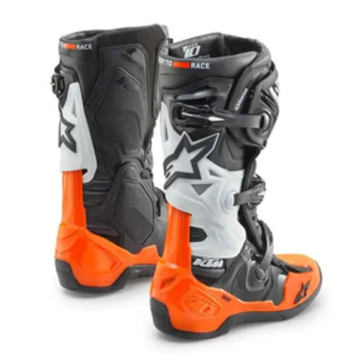 KTM TECH 10 BOOTS Exclusively by Alpinestars (ORANGE/BLACK/WHITE)