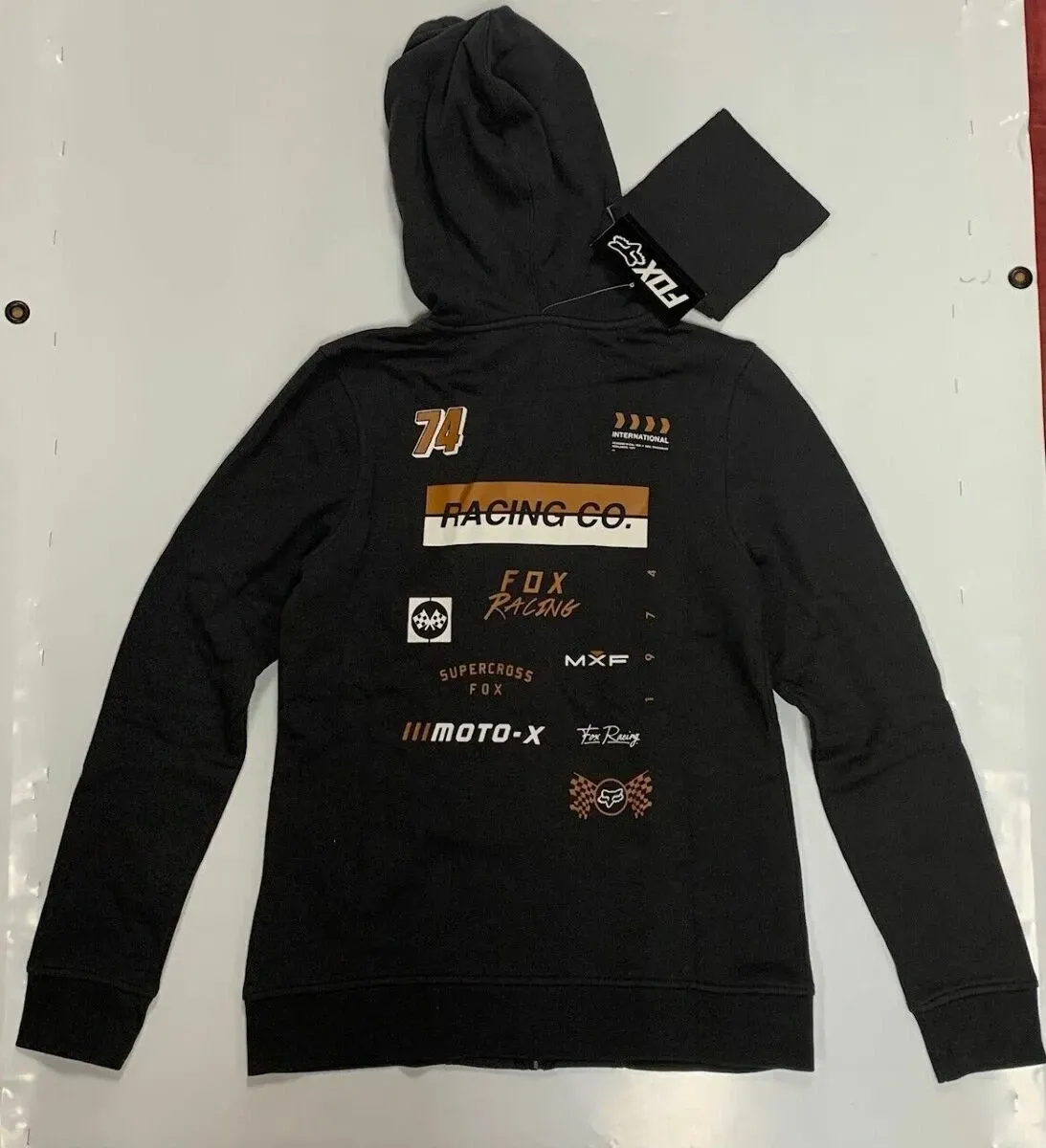 Fox Racing Sponsored Zip Fleece Hoodie - Vintage Black - Small