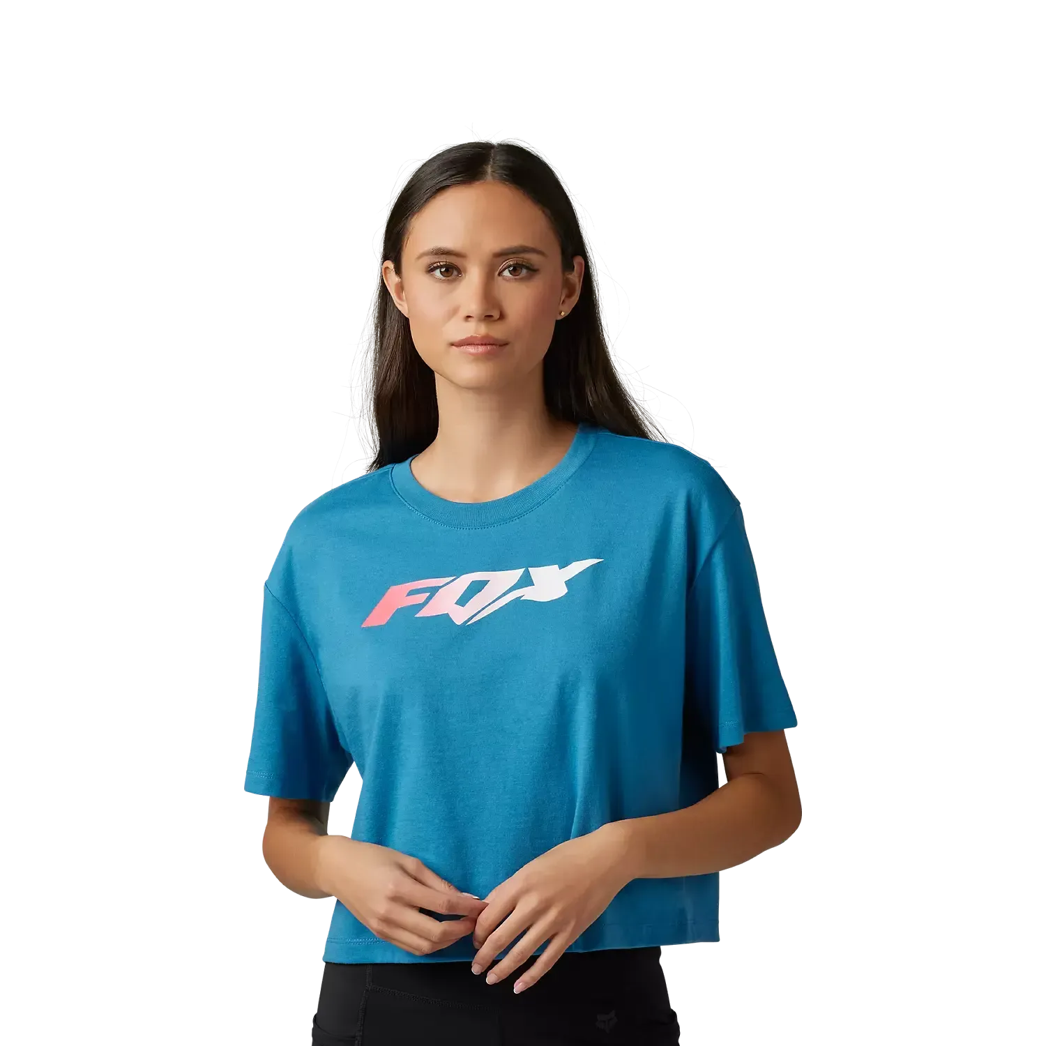 FOX RACING WOMENS MORPHIC CROP TEE BLUEBERRY - 30789-430-