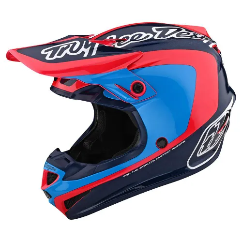Troy Lee Designs SE4 Polyacrylite Helmet Corsa (Navy/Cyan) (Small)