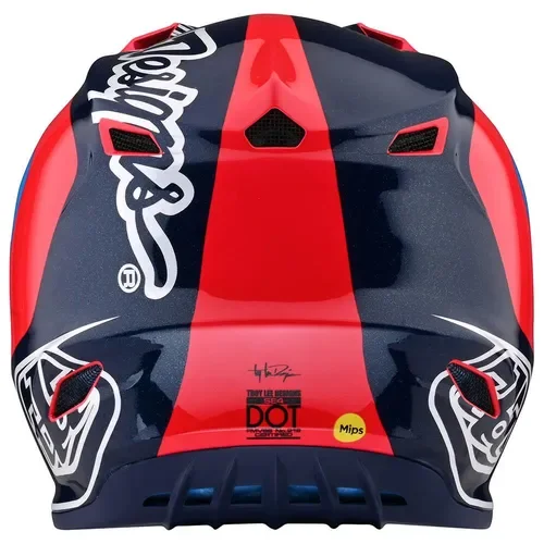 Troy Lee Designs SE4 Polyacrylite Helmet Corsa (Navy/Cyan) (Small)