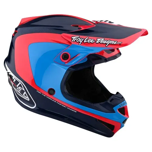 Troy Lee Designs SE4 Polyacrylite Helmet Corsa (Navy/Cyan) (XXL)