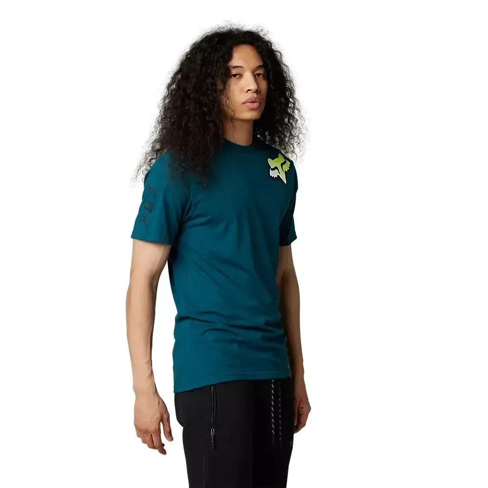 FOX RACING TOKSYK SS TEE HTR BLUE SIZE MEDIUM - 29777-492-M