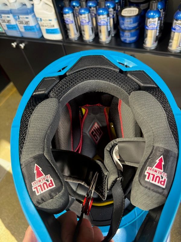 BELL MOTO-9 MIPS LOUVER GREY/BLUE HELMET - SIZE MEDIUM