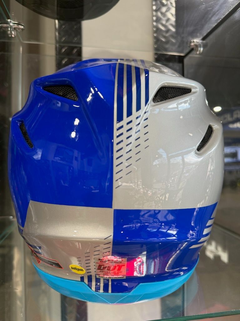 BELL MOTO-9 MIPS LOUVER GREY/BLUE HELMET - SIZE MEDIUM