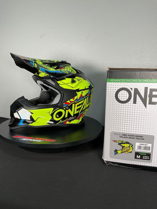 O'Neal 2 SRS Youth Villain Helmet Neon Yellow - Size M - Used Like New