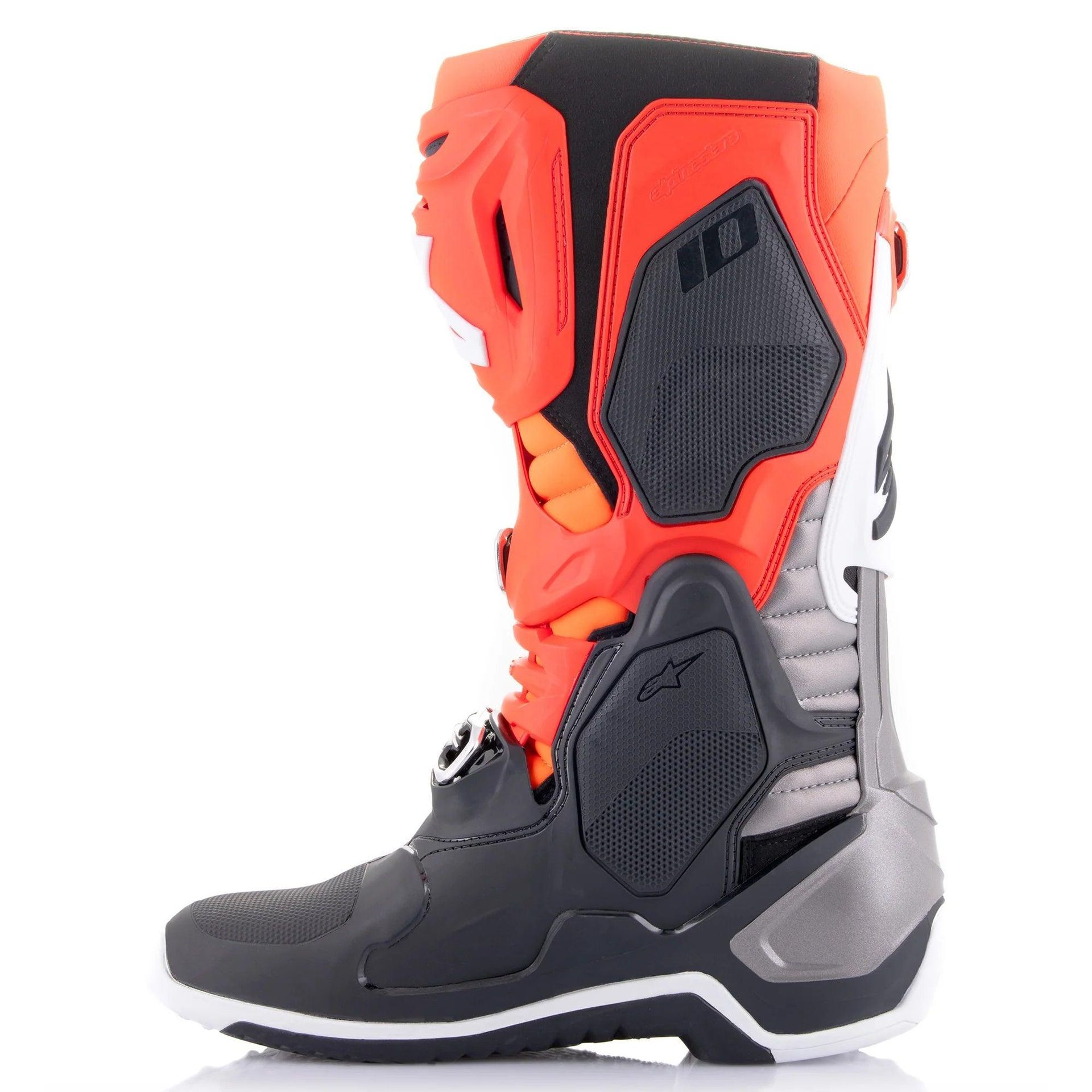 Alpinestars Tech 10 Boots - Black/Red Fluo/Orange Fluo/White