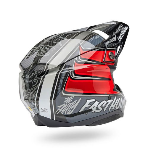 Bell Moto-10 Spherical Helmet - Fasthouse DID 25 Gloss Gray/Red