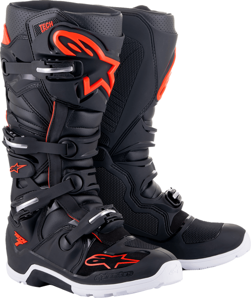 Alpinestars Tech 7 Enduro Boots - Black/Red Fluorescent - CLOSEOUT