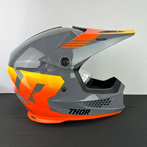 Thor Sector 2 Helmet - Carve Charcoal/Orange Size Medium OPEN BOX