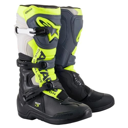 Alpinestars Tech 3 Boots - Black/Gray/Yellow Fluo