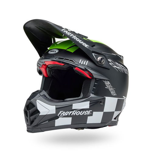 Bell Moto-9S Flex Helmet - Fasthouse Smoke Bomb Matte/Gloss Black/Hi-Viz
