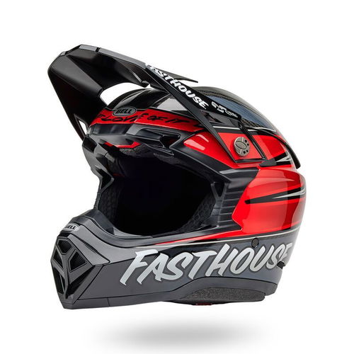 Bell Moto-10 Spherical Helmet - Fasthouse DID 25 Gloss Gray/Red - Size Large - OPEN BOX