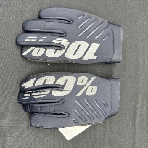 100% Brisker Gloves Black/Gray Size Small