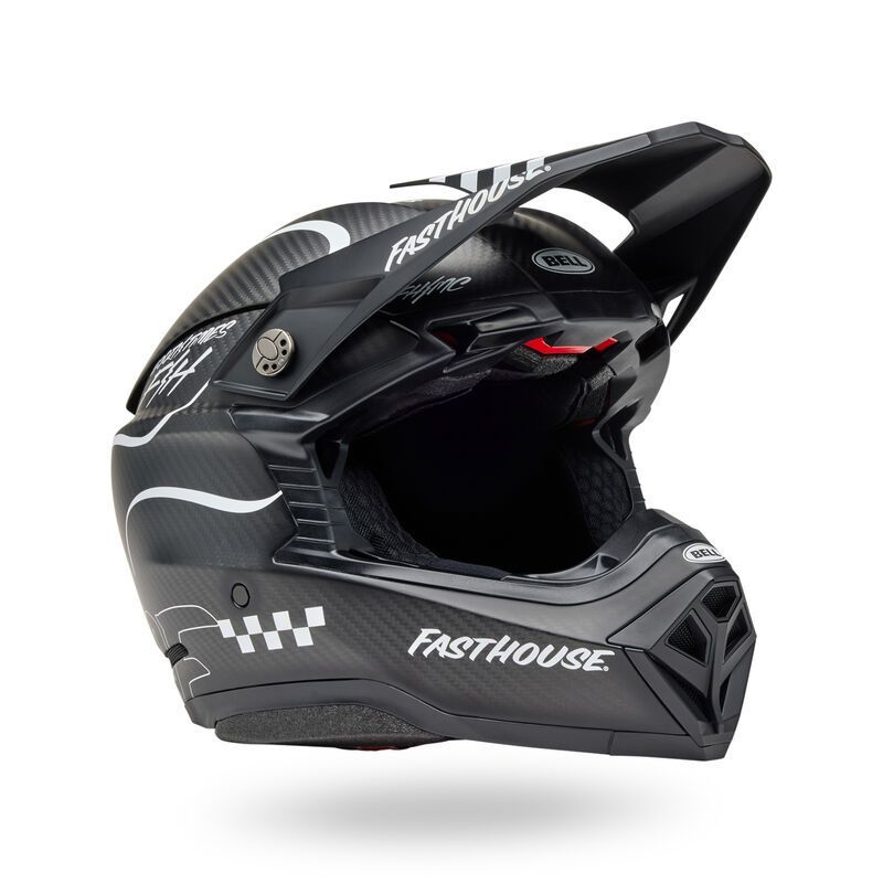 Bell Moto-10 Spherical Helmet - Fasthouse Raven Matte Black/White - Size Large - OPEN BOX