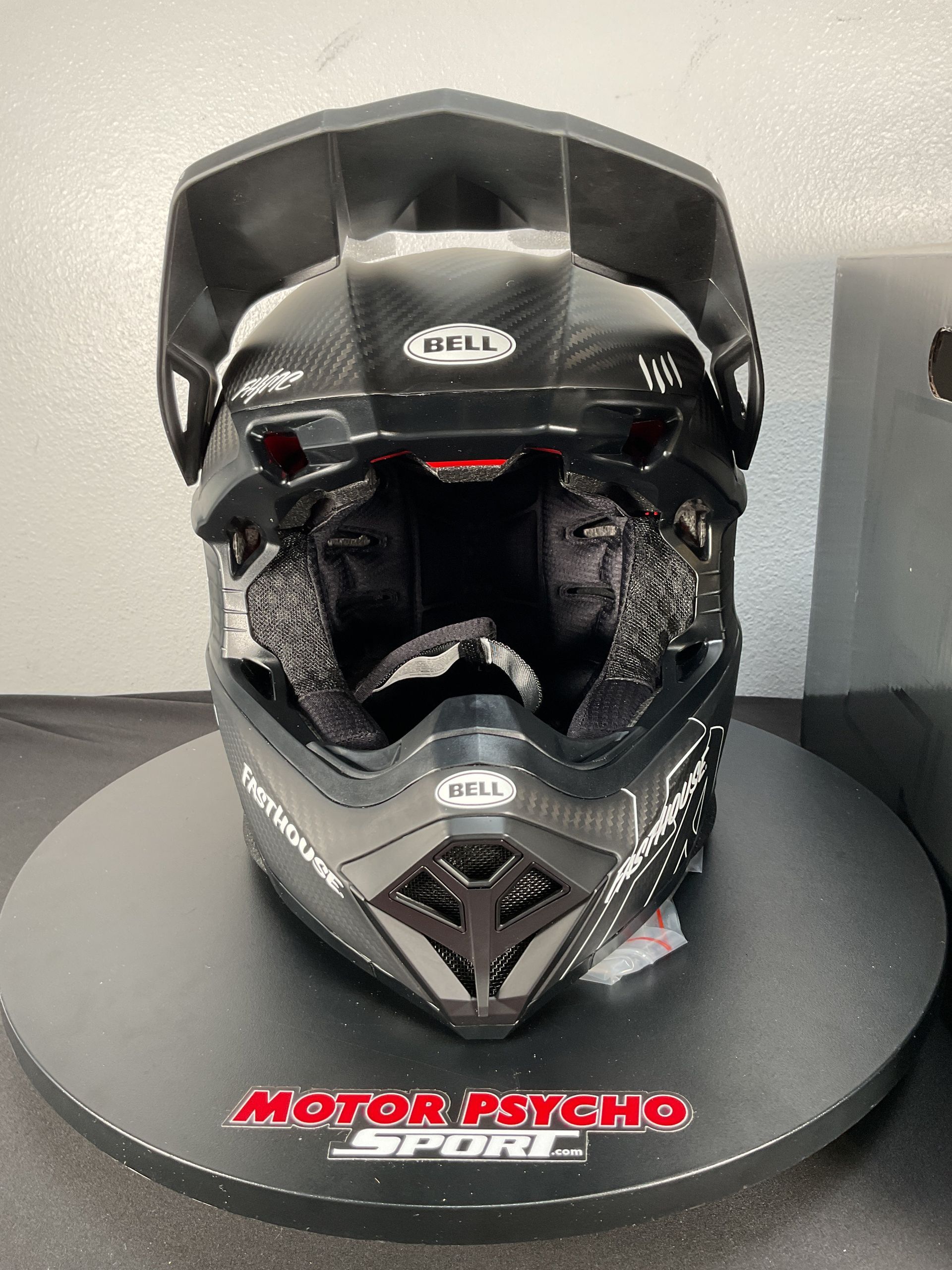 Bell Moto-10 Spherical Helmet - Fasthouse Raven Matte Black/White - Size Large - OPEN BOX