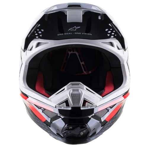 Alpinestars Supertech M8 Factory Black/White/Red Fluo Glossy Helmet - CLOSEOUT