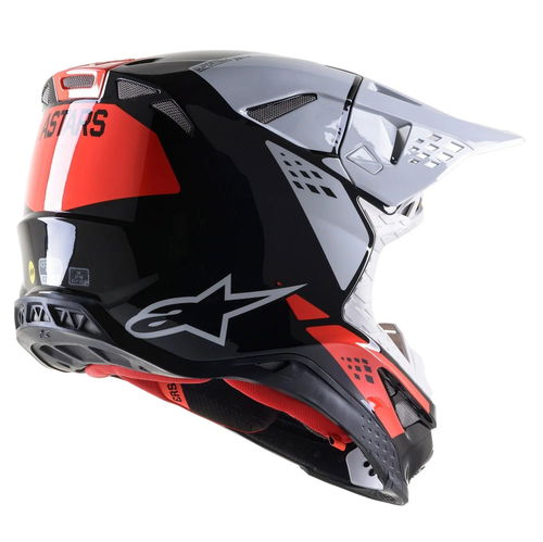 Alpinestars Supertech M8 Factory Black/White/Red Fluo Glossy Helmet - CLOSEOUT