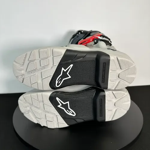 Alpinestars Tech 7 Enduro Boots - Light Gray/Dark Gray/Bright Red - Size 9 - 