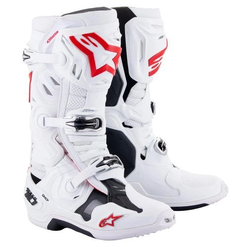 Alpinestars Tech 10 Supervented Boots - White/Bright Red