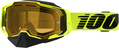 100% Armega Snow Goggles - Nuclear Citrus Frame - Yellow Lens