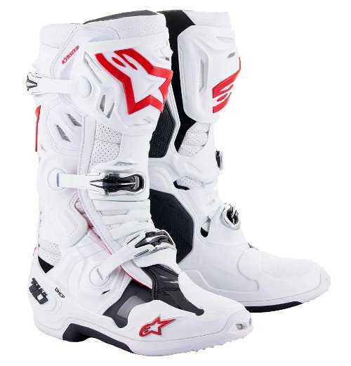 Alpinestars Tech 10 Supervented Boots - White/Bright Red