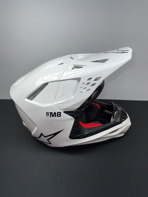Alpinestars Supertech M8 Solid Gloss White Helmet