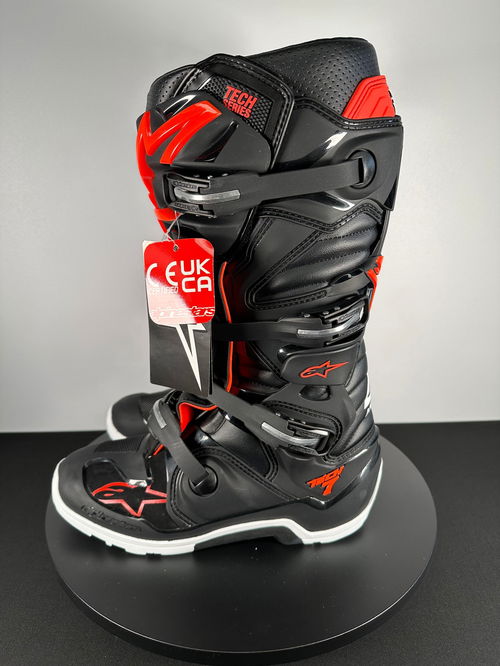 Alpinestars Tech 7 Enduro Boots - Black/Red Fluorescent - CLEARANCE
