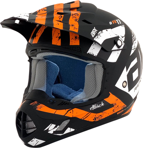 AFX FX-17Y Attack Helmet - Matte Black/Orange - Size Youth Medium