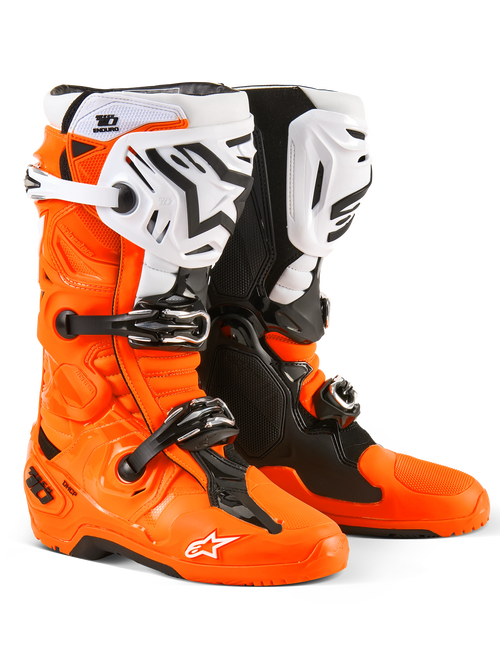 Alpinestars Tech 10 Enduro Boots - Orange Fluo/Black/White