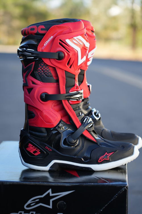 Alpinestars Tech 10 Boots - Black/Red - CLOSEOUT