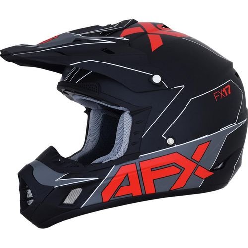 AFX FX-17 Aced Helmet - Matte Black/Red