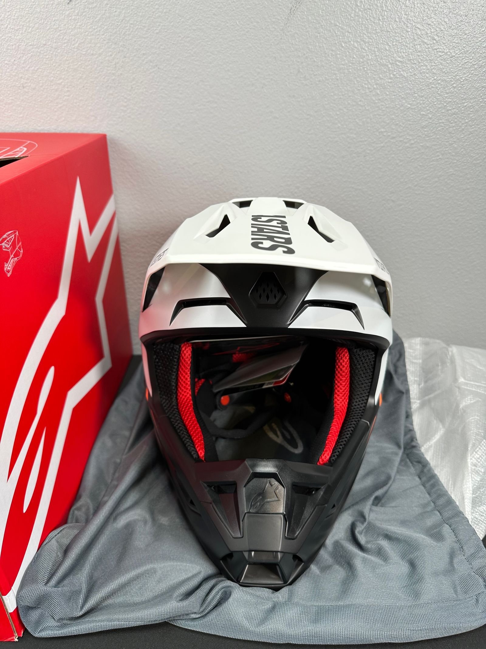 Black/White/Orange Sz XL Alpinestars SM5 Rayon Helmet
