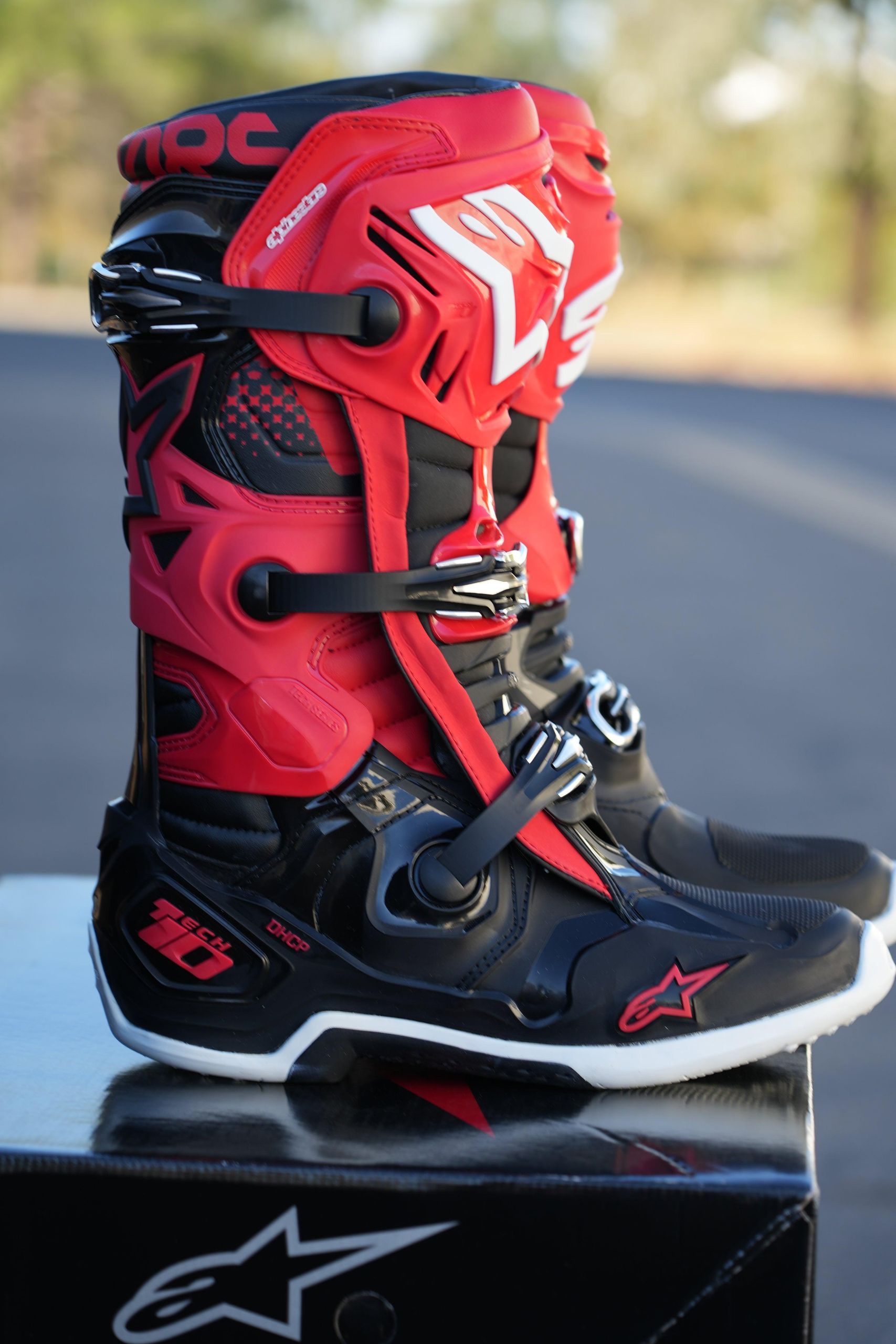 Alpinestars Tech 10 Boots Black Red CLOSEOUT