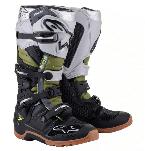 Alpinestars Tech 7 Enduro Black/Silver/Military Green Boots