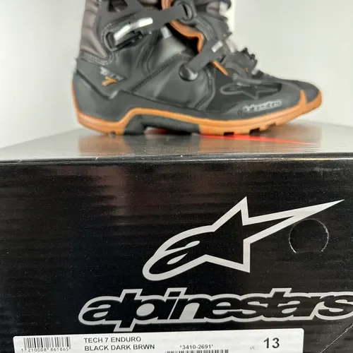 Alpinestars Tech 7 Enduro Boots - Black/Brown Size 13