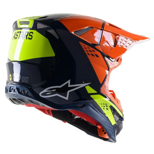 Alpinestars Supertech M8 Factory Dark Blue/Orange/Yellow Fluo Helmet - CLOSEOUT