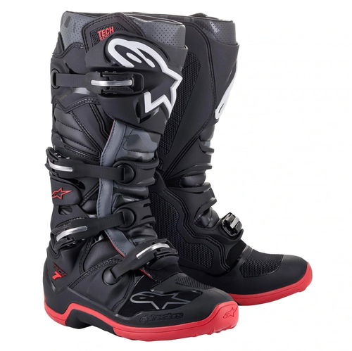 Alpinestars Tech 7 Boots - Black/Cool Gray/Red  - CLOSEOUT