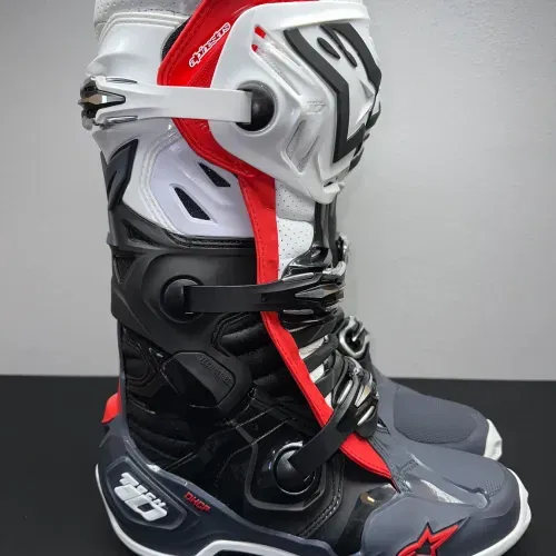 Alpinestars Tech 10 Supervented Boots - Black/White/Gray/Red | MX