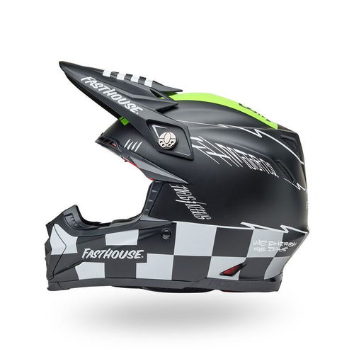 Bell Moto-9S Flex Helmet - Fasthouse Smoke Bomb Matte/Gloss Black/Hi-Viz