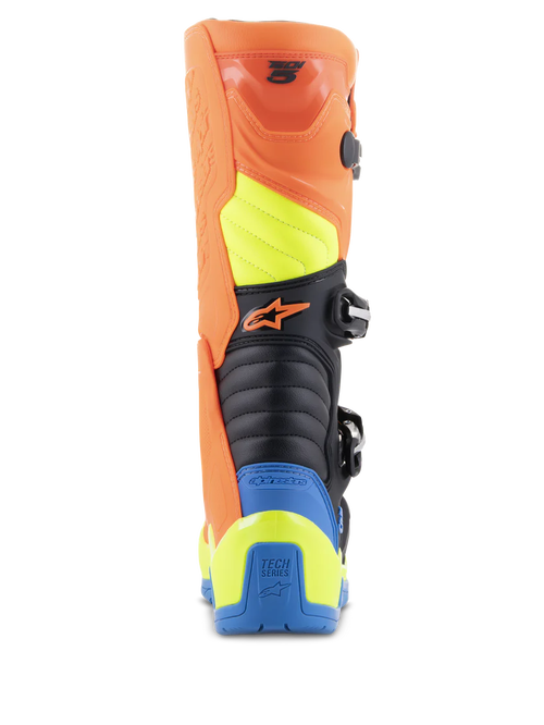 Alpinestars Tech 5 Boots - Orange Fluo/Enamel Blue/Yellow Fluo - CLOSEOUT
