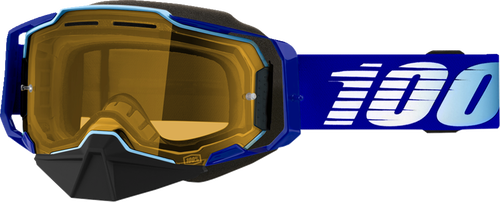 100% Armega Snow Goggles - Royal Frame - Yellow Lens