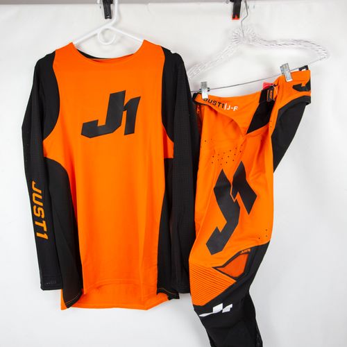 JUST1 J-Flex Aria Orange-Black Pant/Jersey Gear Combo 