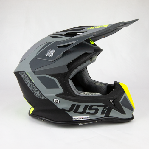 JUST1 J18 Pulsar Flou Yellow/Grey/Black Matte Helmet