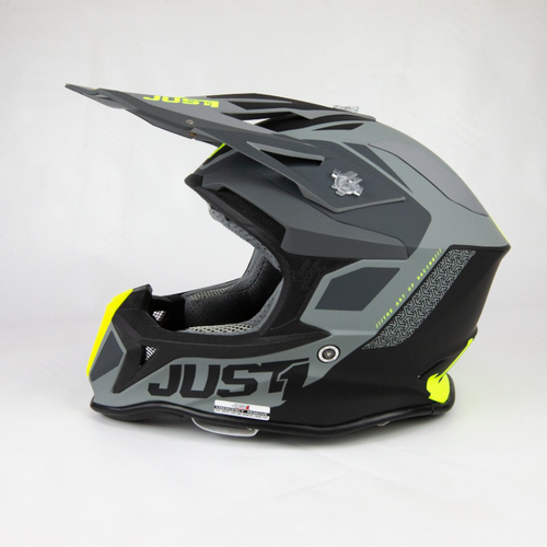 JUST1 J18 Pulsar Flou Yellow/Grey/Black Matte Helmet